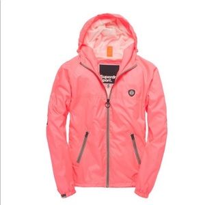 Superdry Zip Through Cagoule in Pop Coral